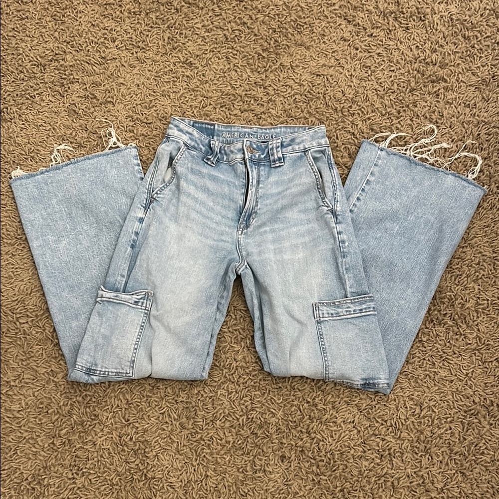 American Eagle Outfitters Light Blue Straight Leg Jeans